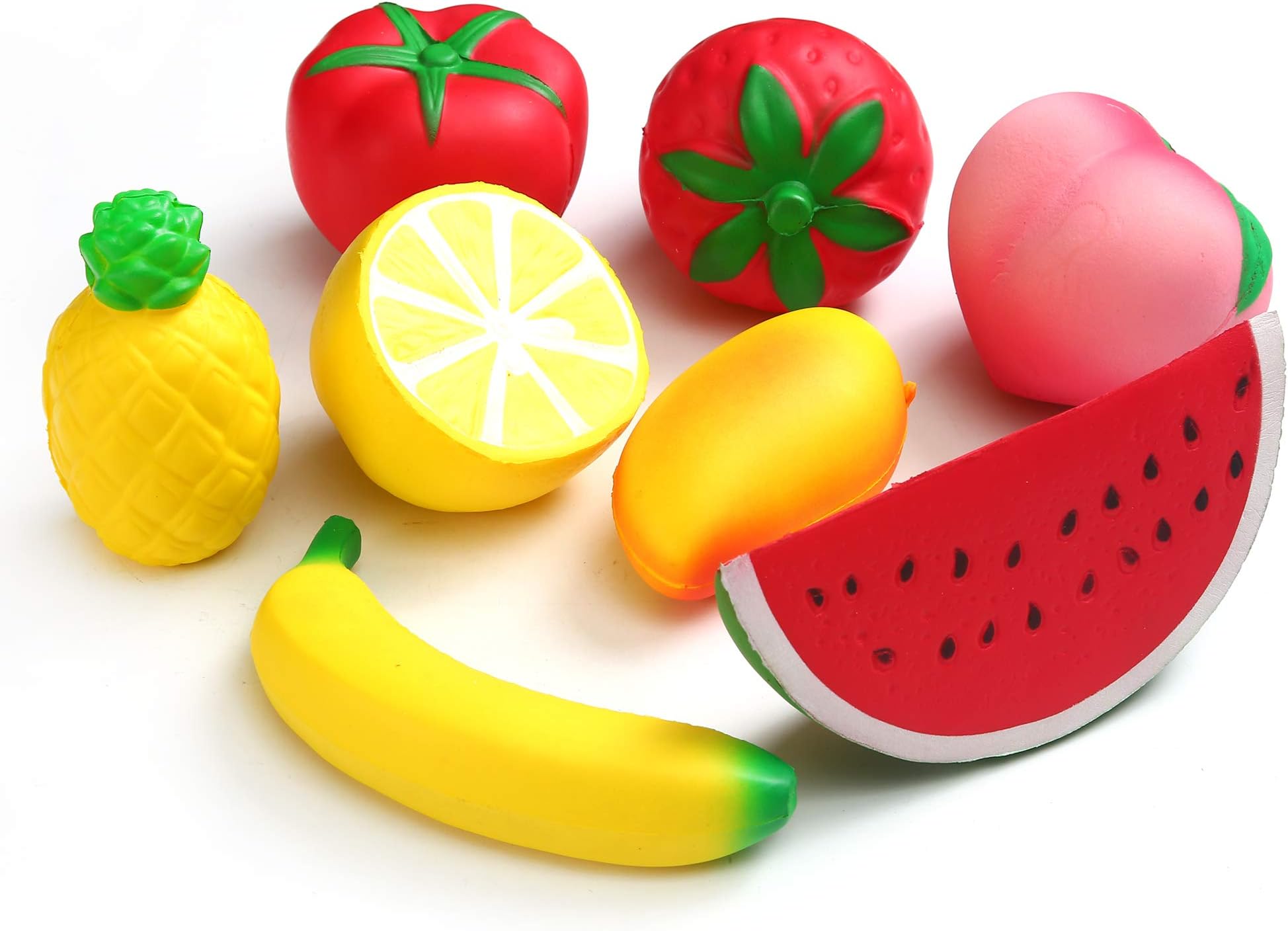 8pcs Slow Rising Jumbo Fruit squishies Toy Squishy Toys Kawaii Easter Basket Stuffers squishies ,Slow Rise Squeeze Soft Toy Stress Relief Toys hop Props Sensory Toy Party Favors for Kids