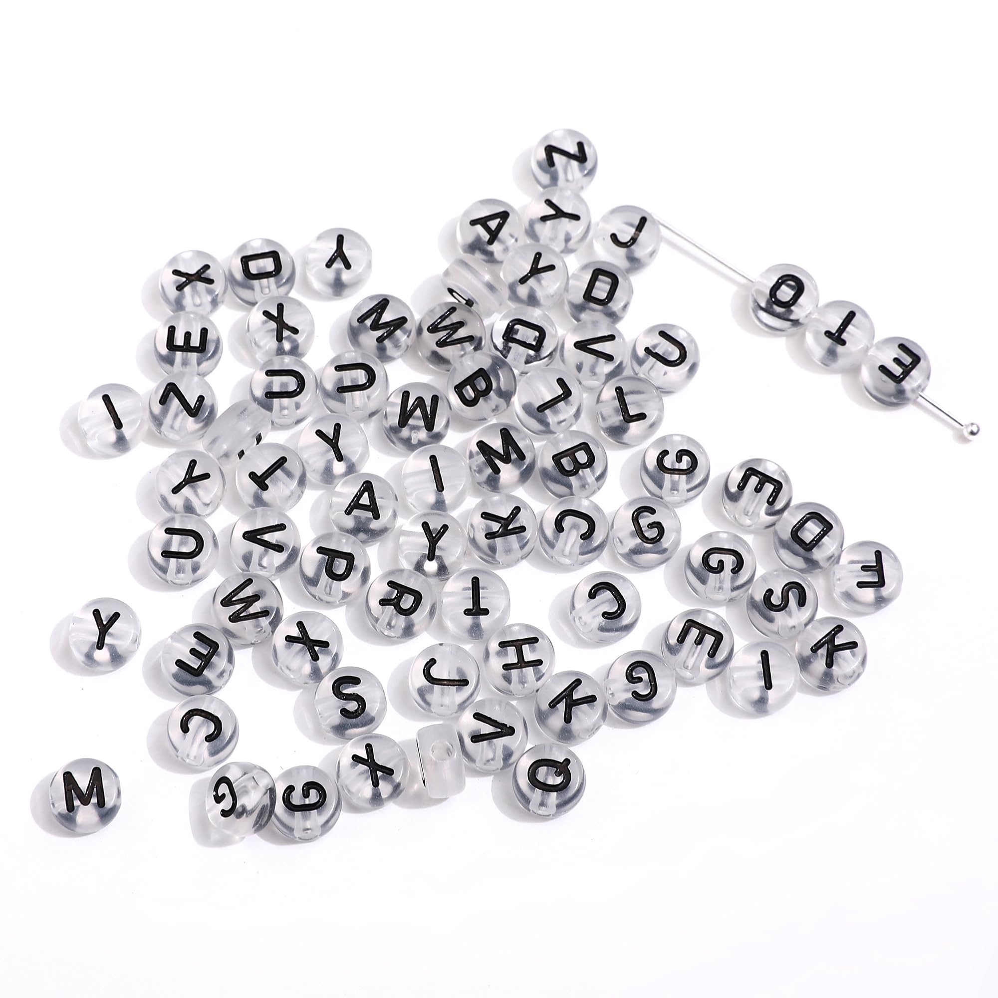 Cuentas redondas con letras DAHI para crear pulseras personalizadas y diademas únicas
