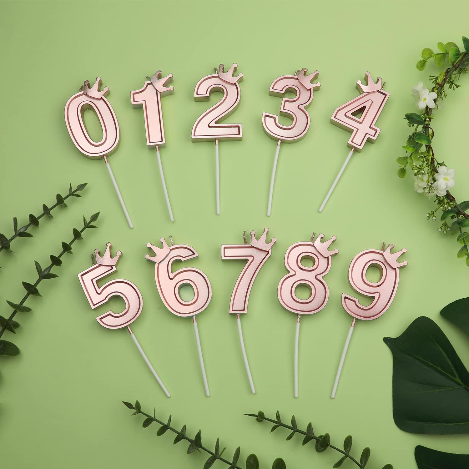 Buy KINBOM 3 Inch 3D Number Candle, Number Birthday Candles with Crown