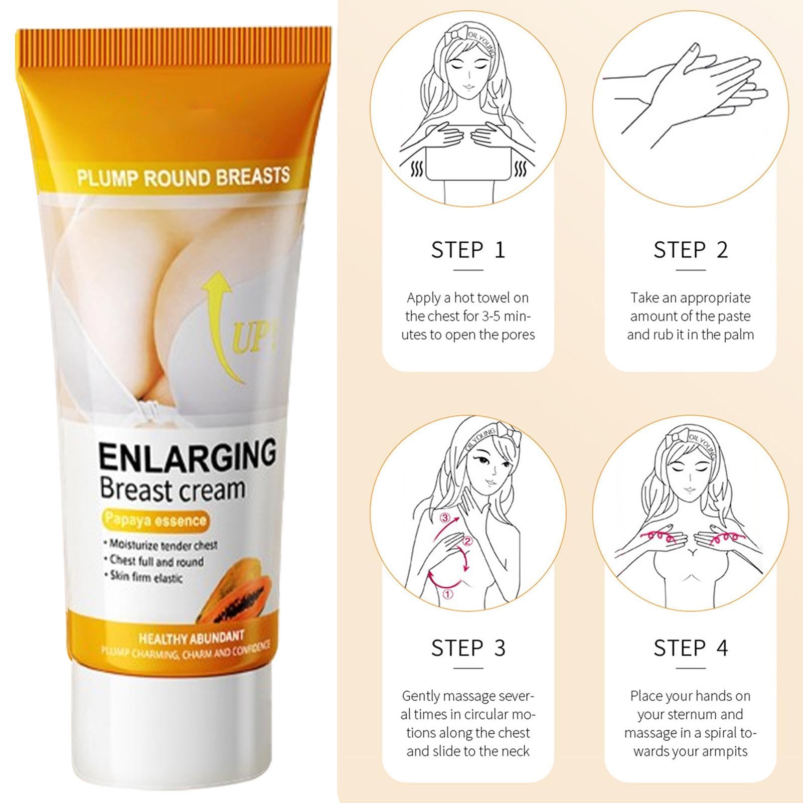 60g Creme Volume Poitrine | Creme Augmentation Mammaire | Crème Pour Le Corps Beauté Du Grossissement Des Seins, Crème Agrandissement Des Seins Avec Papaye Et Noix De Coco