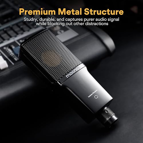 Miniatura 5 de MAONO Micrófono condensador XLR, micrófono de grabación profesional de estudio cardioide para transmisión, podcasting, canto, voz en off, voz,