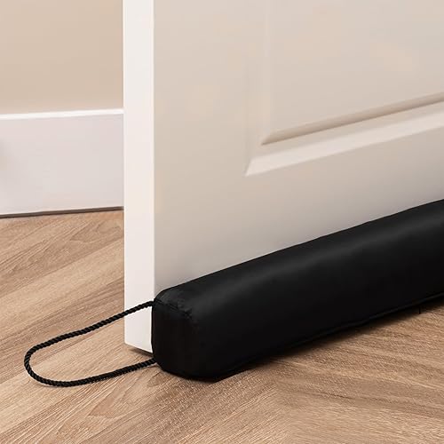 Sunolga Tapón impermeable para debajo de la puerta de 36 pulgadas, 2.2 libras, relleno de cuentas de vidrio y algodón, extraíble, lavable a máquina,