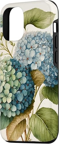 Miniatura 2 de Funda para iPhone 1212 Pro acuarela vintage floral azul hortensias