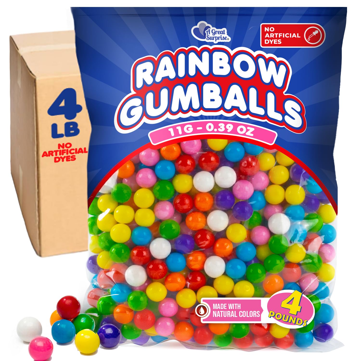 Amazon.com : Bulk Mini Gumballs (½-Inch) – 4 lb Bag – Naturally