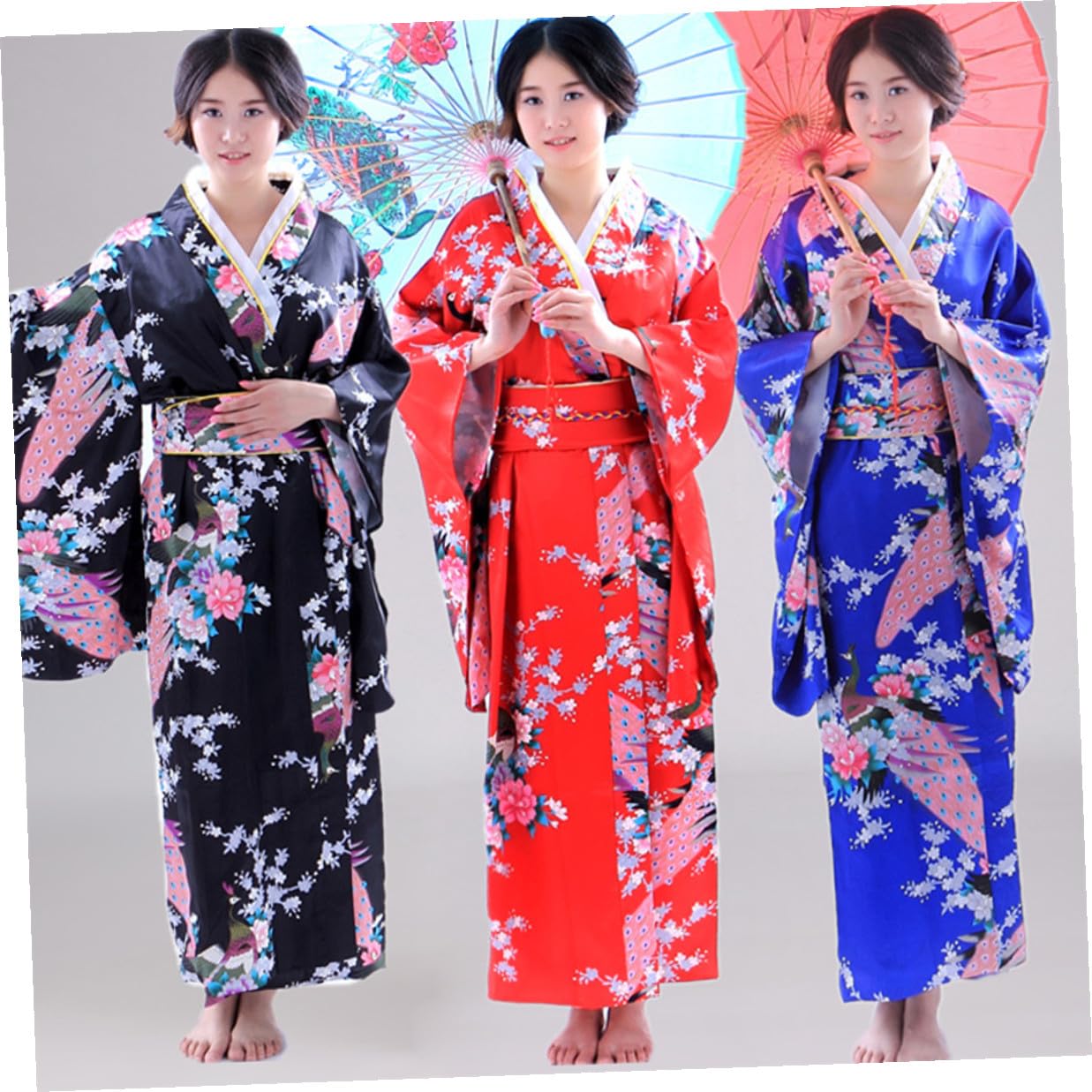 HEMOTON Yukata Japonesa para Mujer Vestido De Baño Tradicional Kimono De Baño Japonés para Fiestas De Tema Asiático Ceremonias De Verano