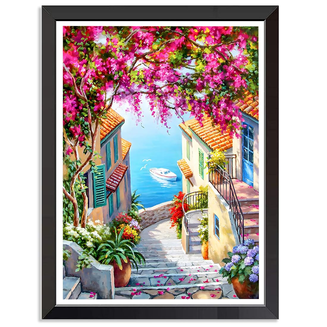 Jakener Scenery-1 Urban Landscape Cross Stitch Kits For Adults Beginners - Embroidery Kits For Adults Beginners,11Ct Counted Embroidery Needlepoint Kits Diy Home Decor 12X16 Inch