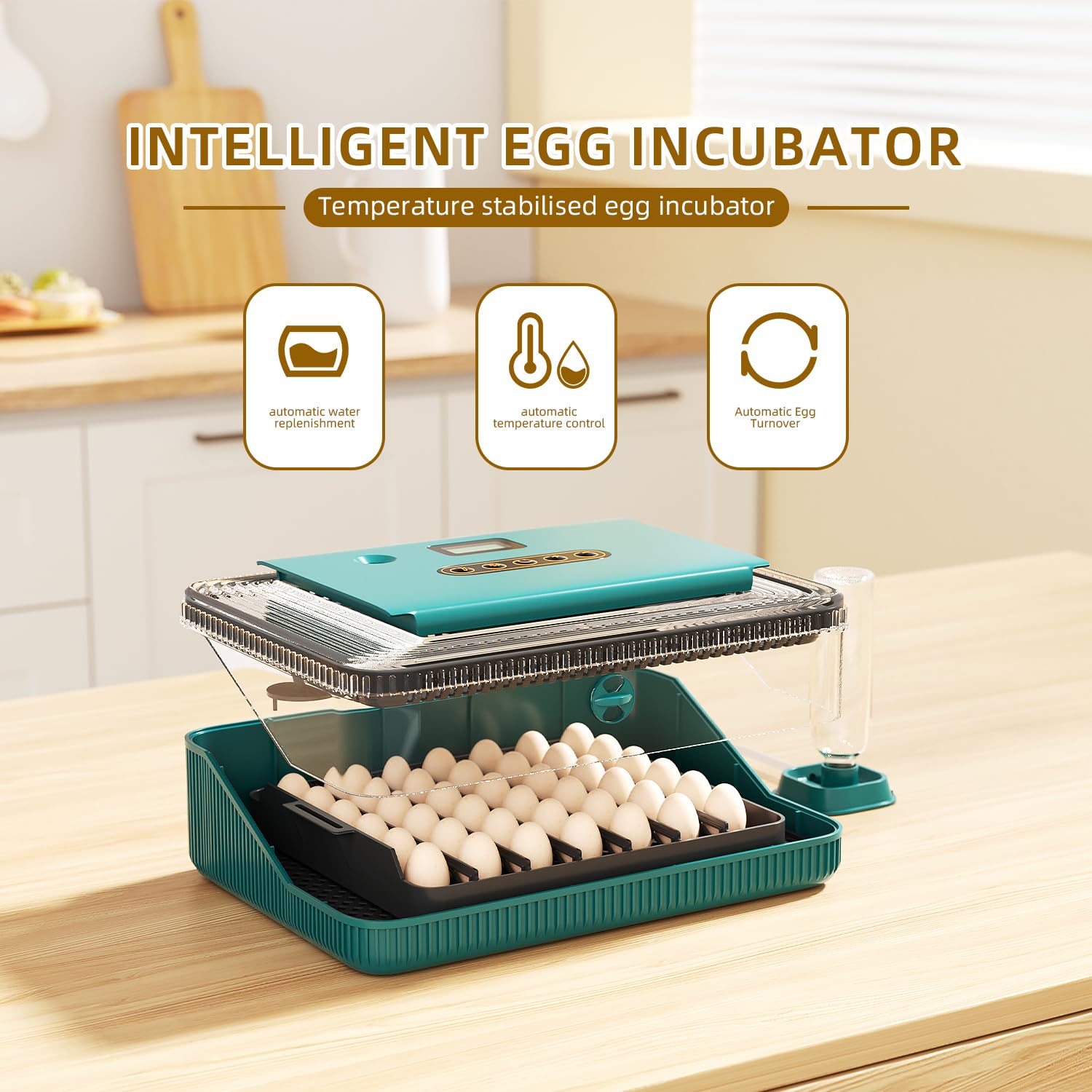 Youtemei Egg Incubator, 36 Egg Capacity, Automatic Egg Turning, Humidity Control
