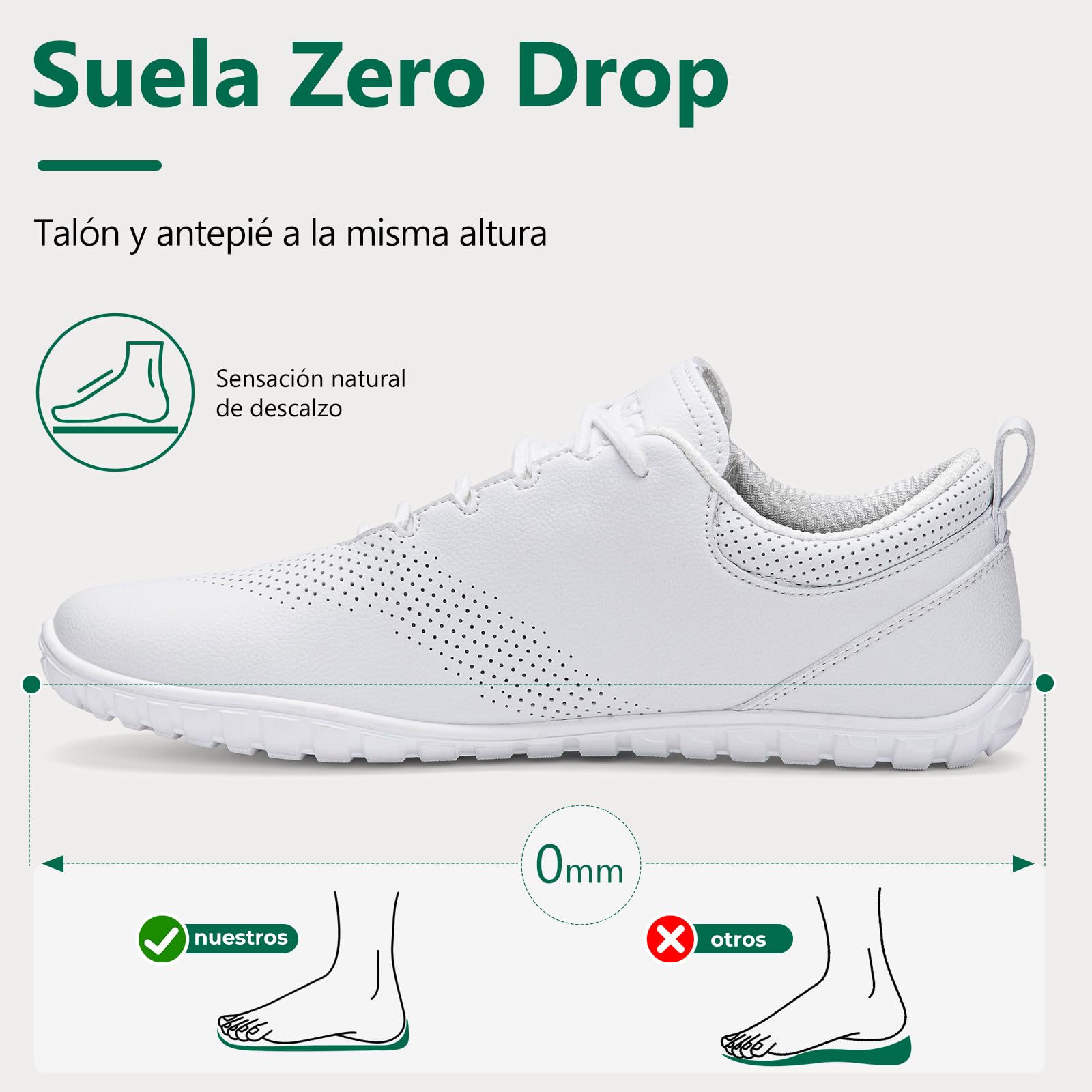 SAGUARO Zapatillas Barefoot Hombre, Calzado Minimalista Ligero con Puntera Ancha & Zero Drop para Caminar al Aire Libre Casual, Tallas 39-48