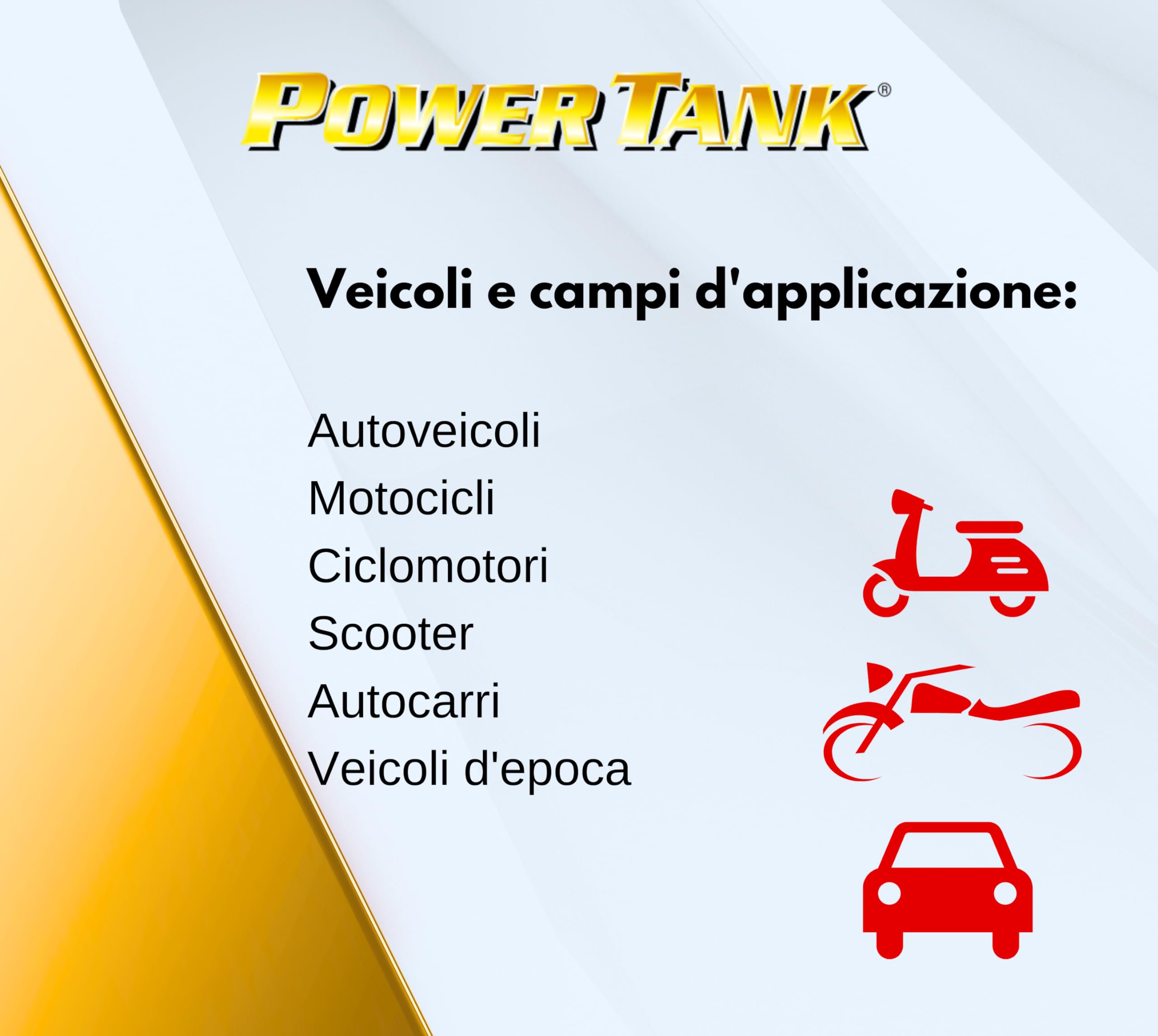 POWER TANK Gum - Trattamento Serbatoio Moto (8/10 Litri) Kit Piccolo Small 350 gr per Interno Serbatoi Elimina la Ruggine Ripara Protegge Arrugginito da Moto d'Epoca Ciao Scooter con Antiruggine