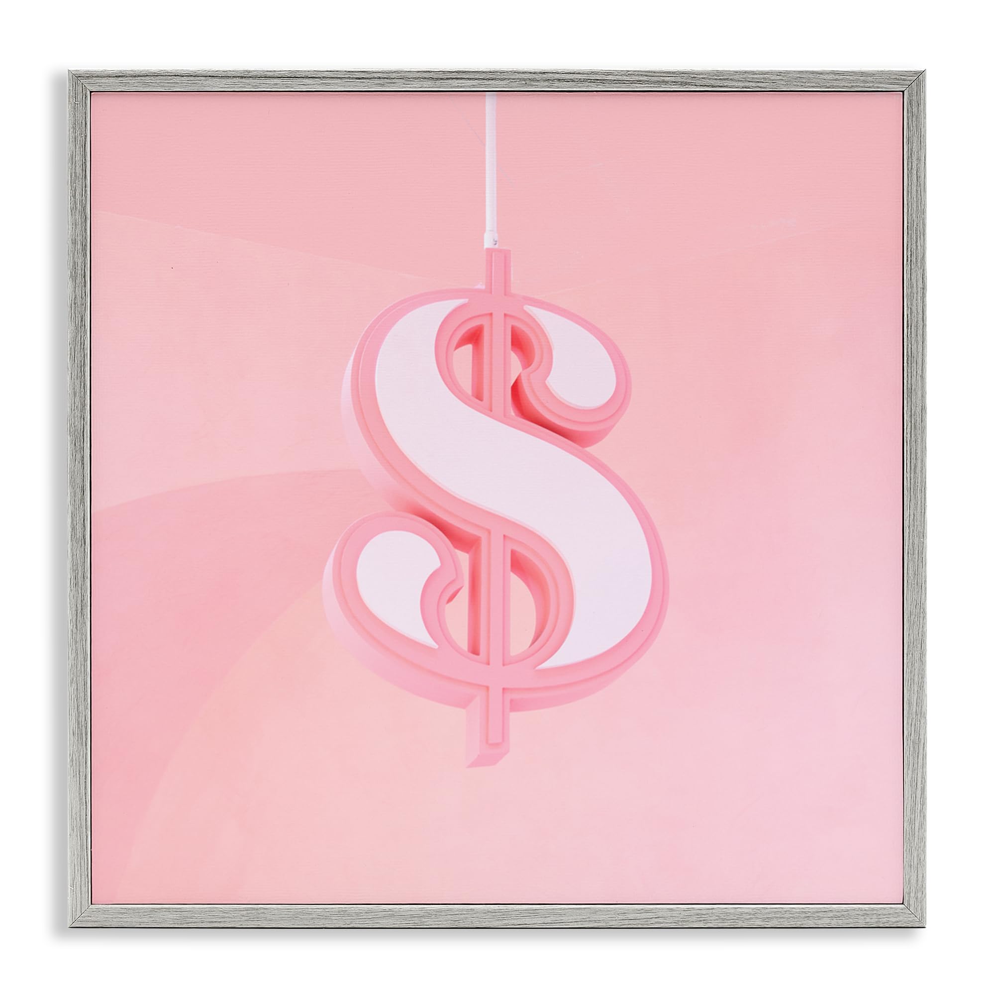 Poster rose pastel dollar blanc Stupell Industries pour mur blanc vide 30cm