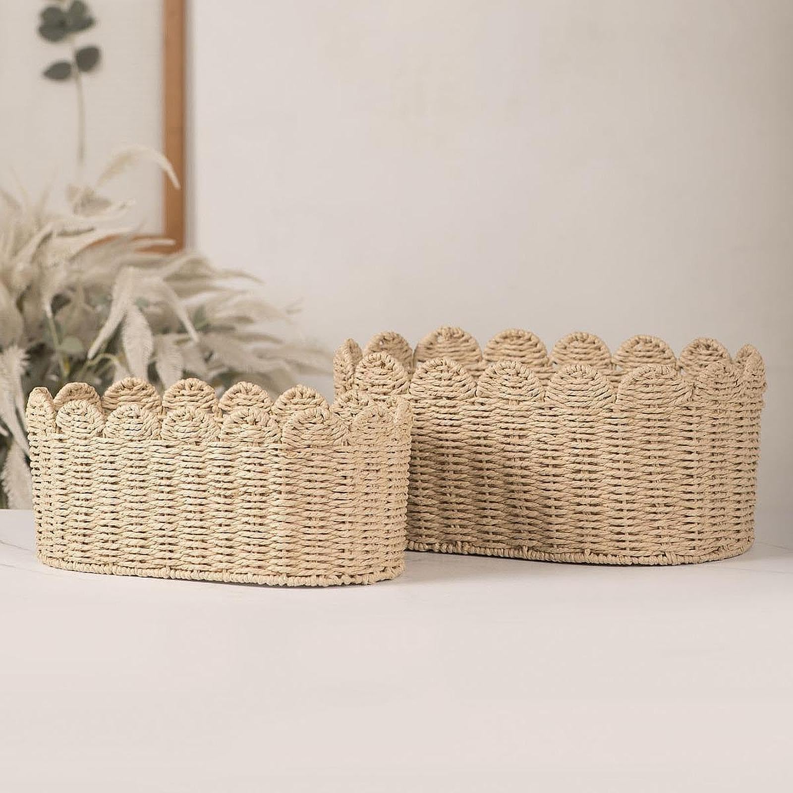 BNF®Handwoven Storage Basket Desktop Cosmetic Box for Shelf Countertop Farmhouse Large|Home & Garden|Household Supplies & Cleaning|Home Organization|Storage Bins & Baskets 4