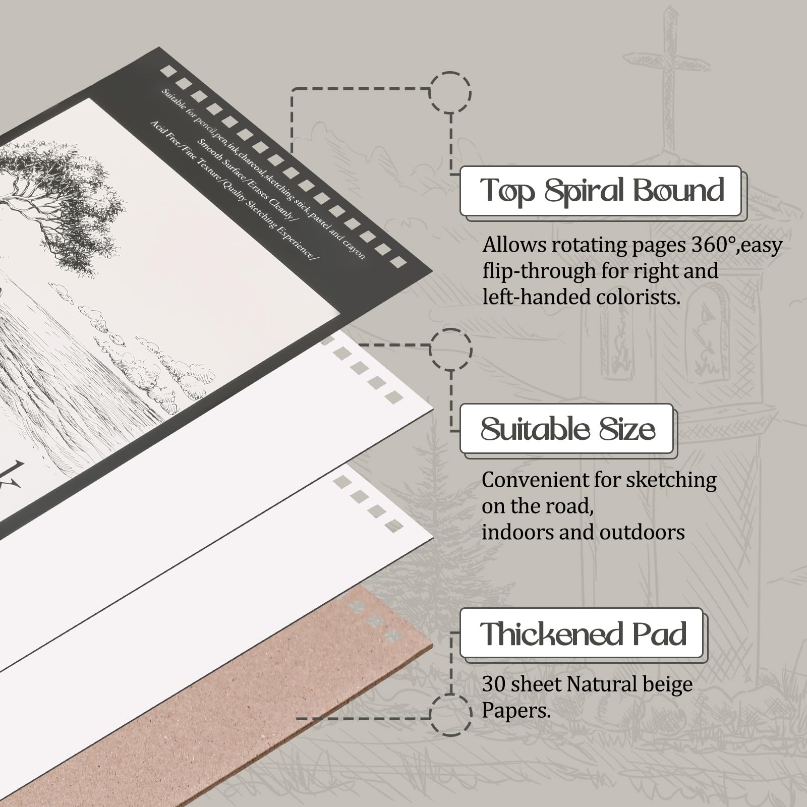 Amazon.com: Jexine 40 Pcs 5.5'' x 8.5'' Top Spiral Bound Sketch