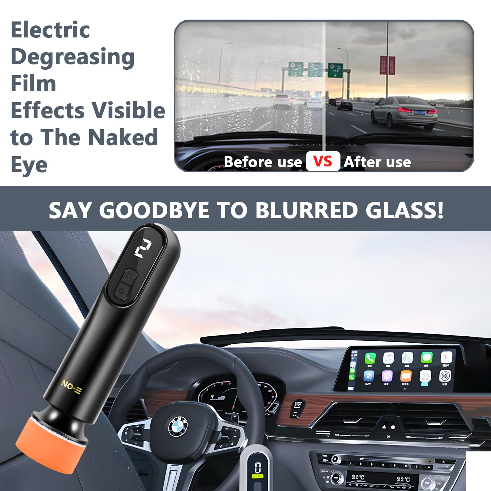 Máquina de Limpieza de Película de Aceite para Ventanas, Pulidora Inalámbrica, Limpiador de Revestimiento de Aceite, Removedor de Agua de Vidrio para Automóviles, Barcos y Muebles