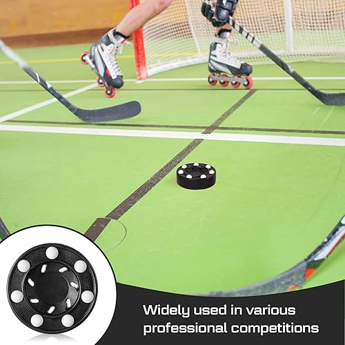 Vista 6 de Deekin Discos de hockey de hockey callejero Discos de hockey con rodillos de hockey multifuncionales, novedoso juego de hockey para interiores