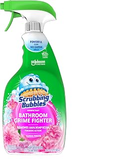 Scrubbing Bubbles Bathroom Grime Fighter Spray 32oz Floral Fusion - Kills 99.9% Germs, Soap Scum Remover for Showers Tiles Sinks