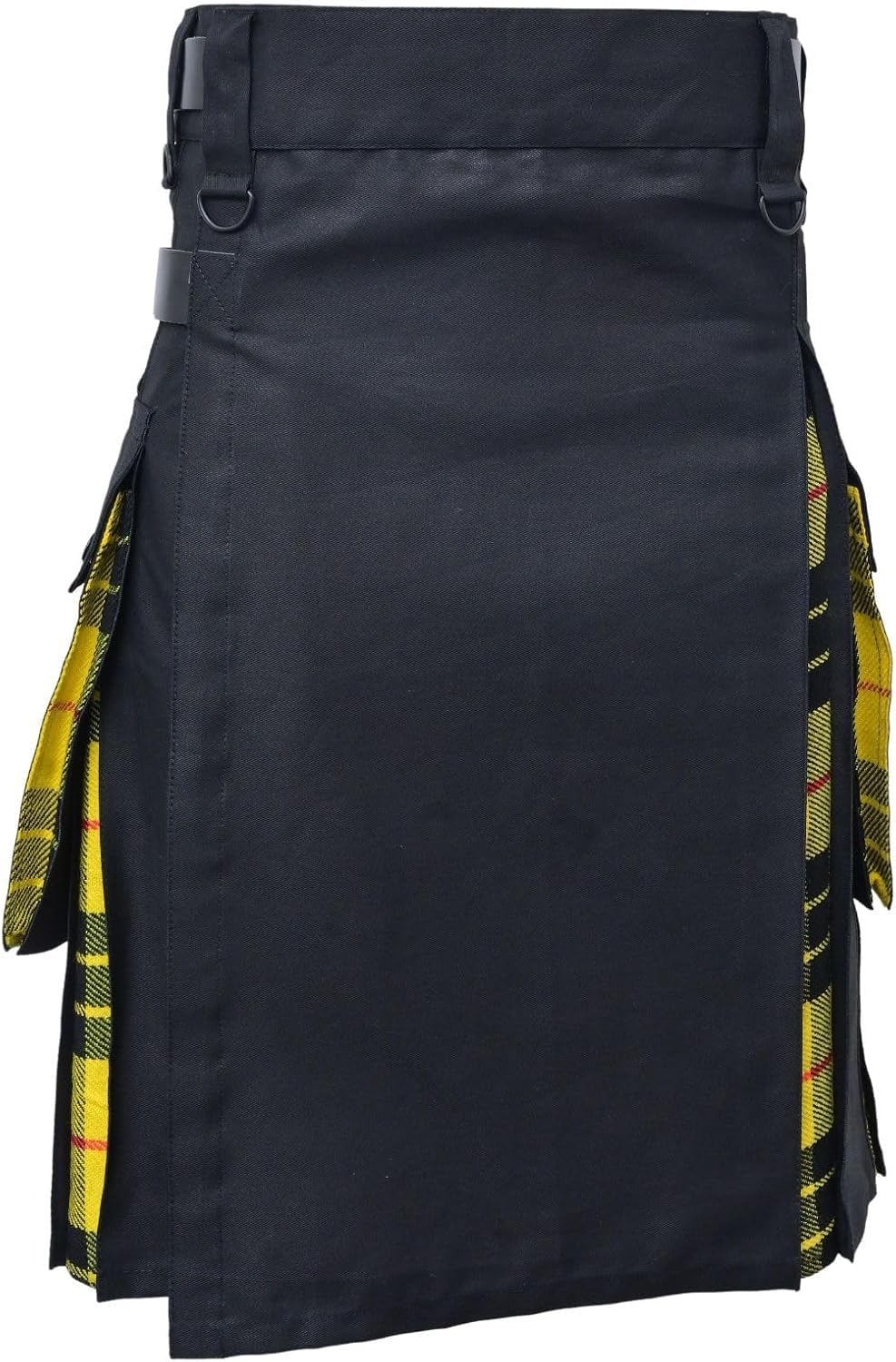 Kilts di utilità Moderna - Kilts di utilità più di Dimensione Scozzese Ibrido Nero Cotone & Lana acrilica Tartan Kilts di utilità