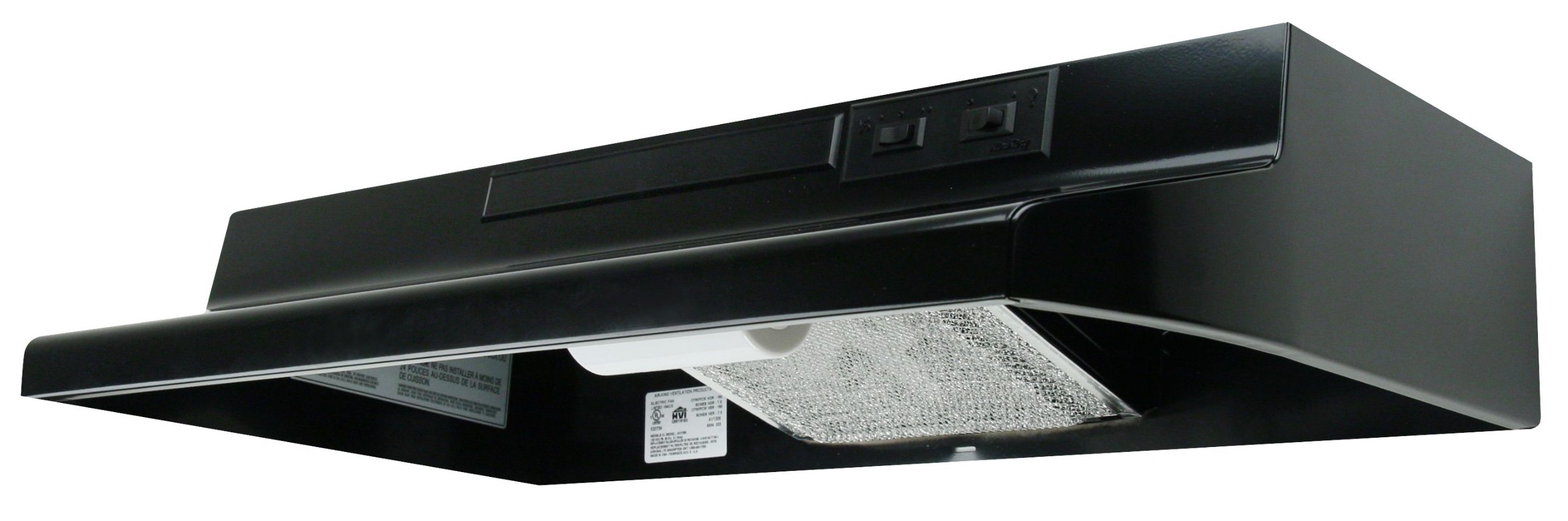 Air King AD1366 Advantage Ductless Under Cabinet Range Hood with 2-Speed Blower, 36-Inch Wide, Black Finish