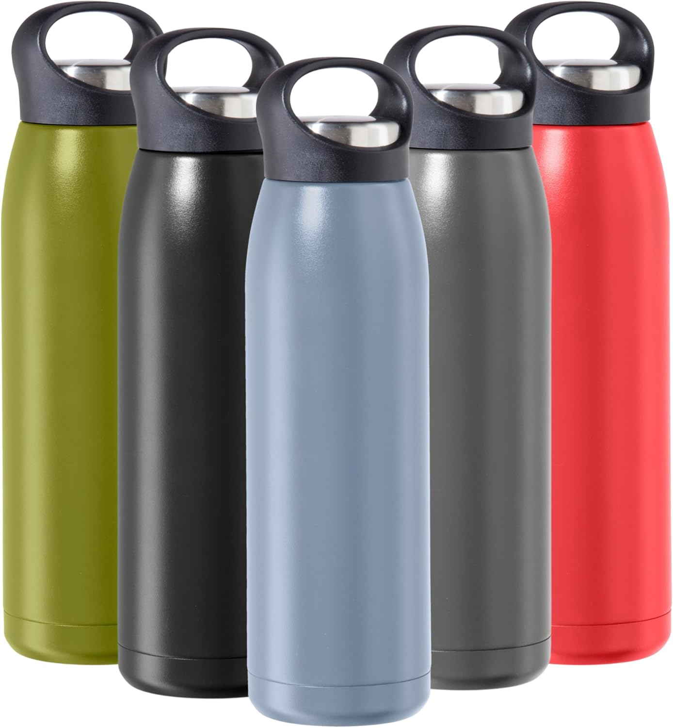 OGGI Freestyle Stainless Steel Insulated Water Bottle- Double Wall Vacuum Insulated, Travel Thermos, 23oz(680ml), Blue
