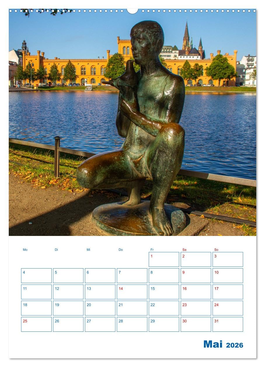 Residenzstadt Schwerin Mecklemburgo-Pomerania Occidental - Agenda (calendario de pared 2026 DIN A2 alto), calendario mensual CALVENDO