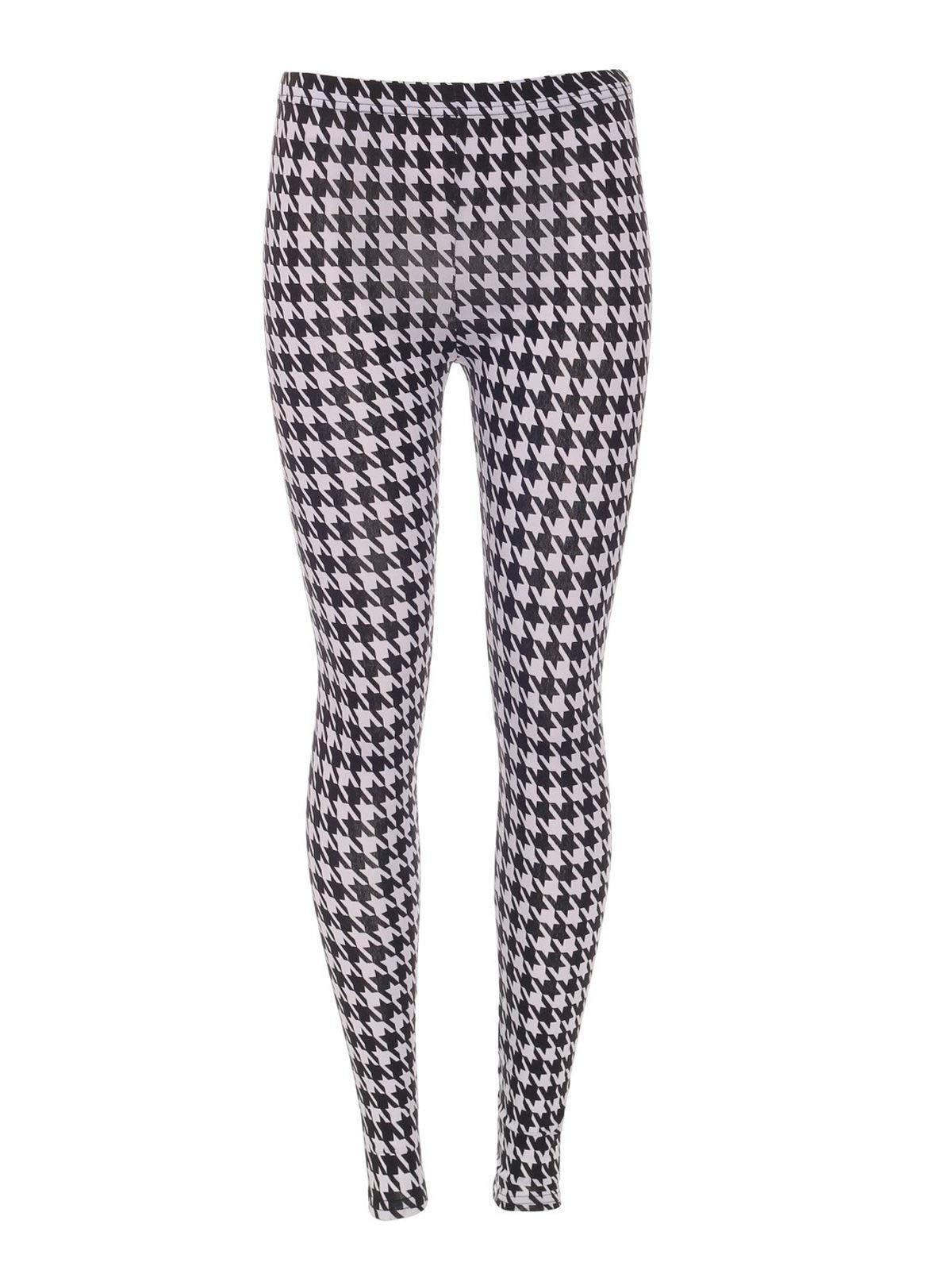 METLUQ M0D4 New Ladies Legging Jeggings Stretchy Pants Skinny Slim Fit Full Length Multi Print 8-26 (Dog Tooth, UK 20-22 XXL)