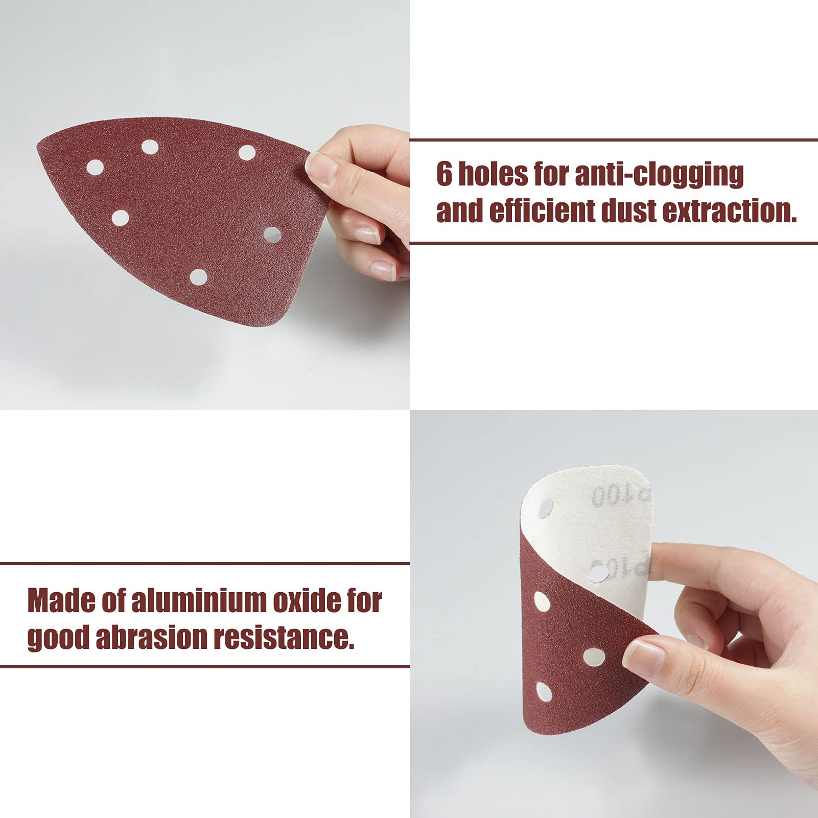 SPEEDWOX Lot De 30 Papiers Abrasifs à 6 Trous, Grain 80, Pour Le