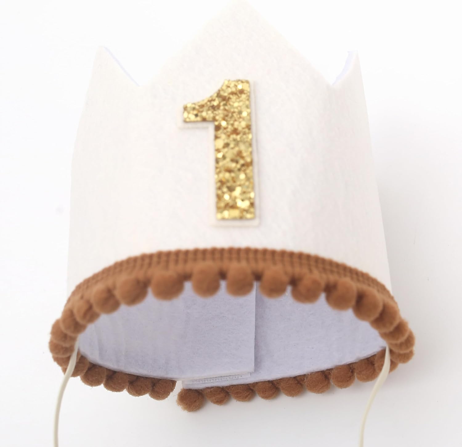 Gorro De Corona Para Primer Cumpleaños De Niña – Dorado Y Rosa Con Purpurina – Incluye Cuerda Fija – Accesorio Decorativo Para Celebración Y Fotos