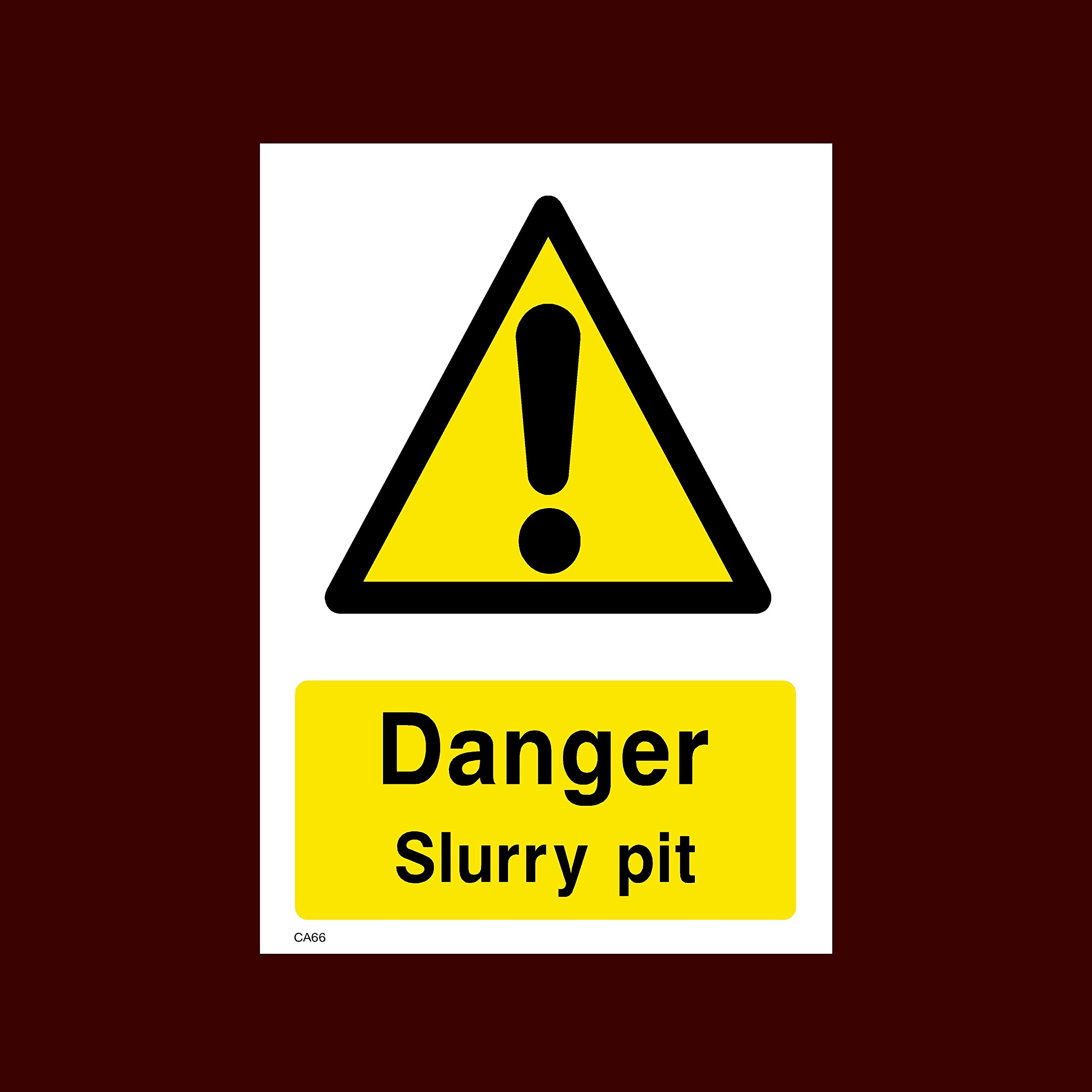 Ussp&S Danger Slurry Pit Plastic Sign - Warning, Farm, Dogs, Agriculture, Cattle, Sheep, Bull - (Ca66)
