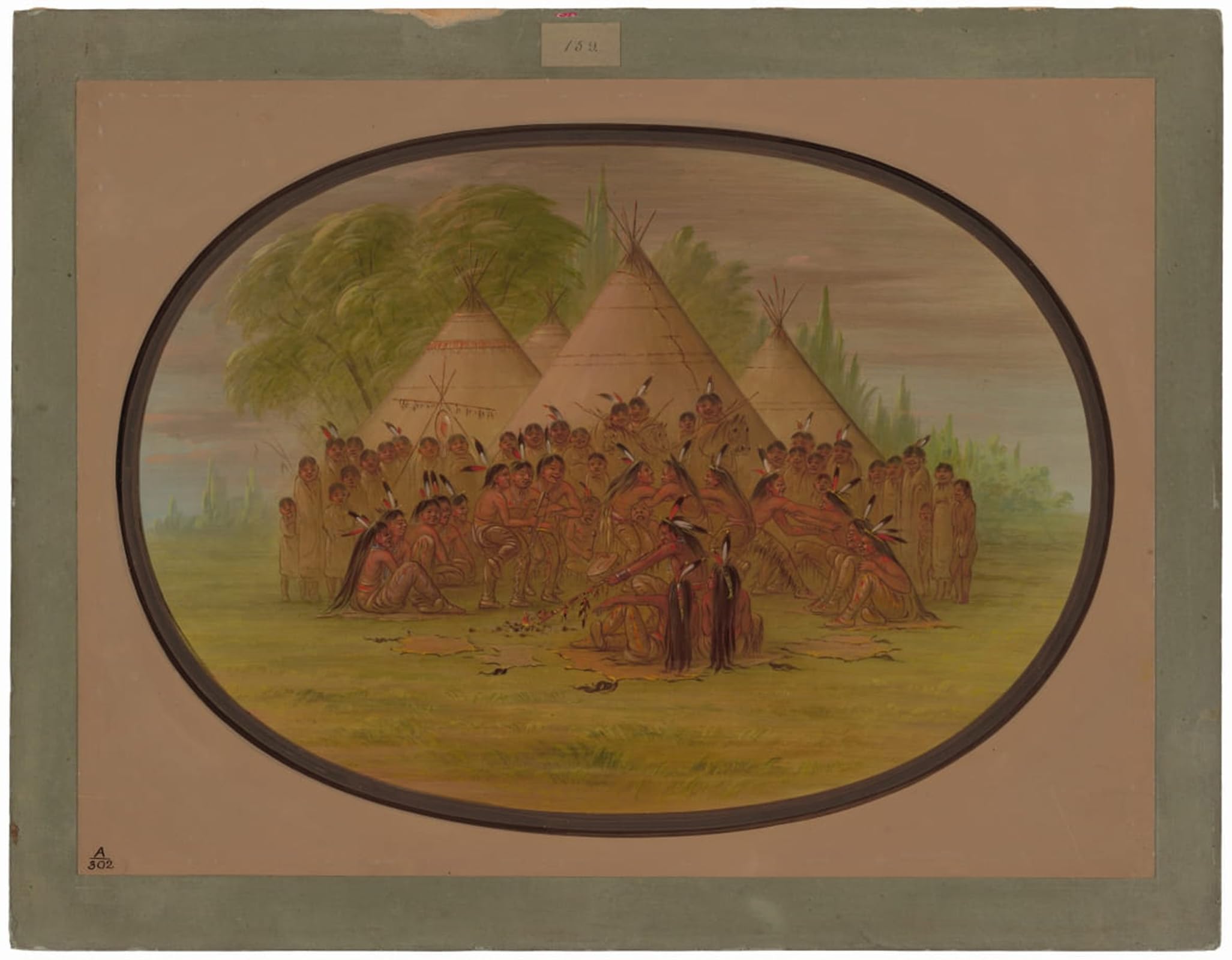SERENDIPITP Vintage Wall Art Canvas Nordic Poster Canvas Print Picture Pipe Dance Assinneboine by George Catlin Wall Art Poster for Home Decor 60x90cm