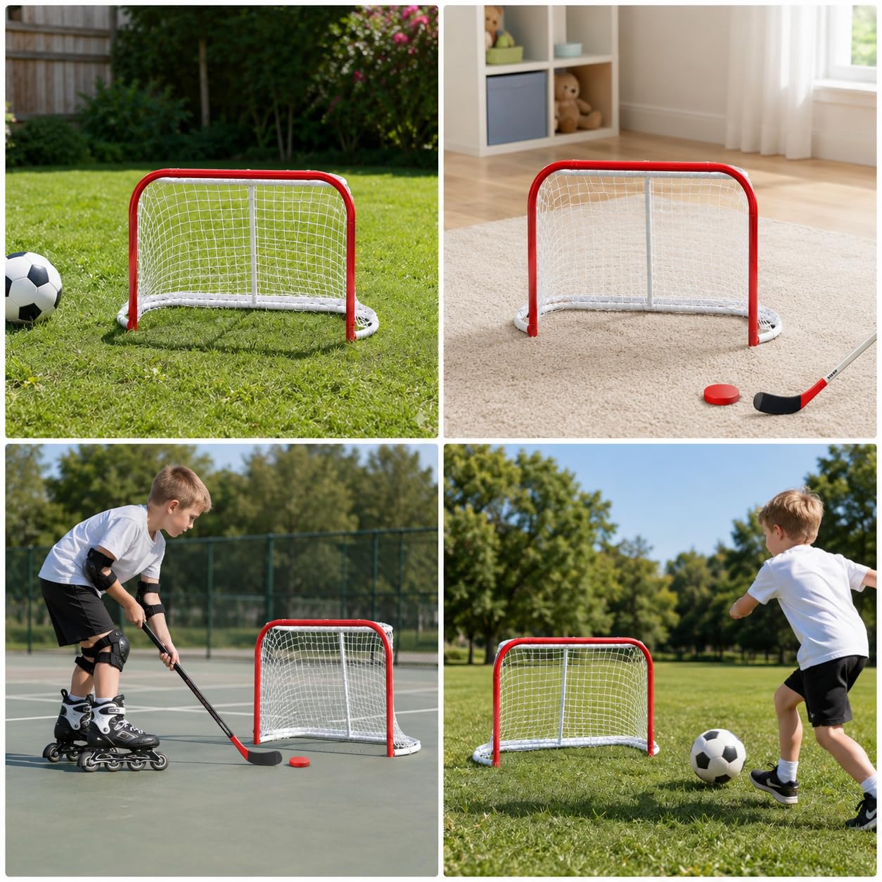 Portería Hockey sobre Hielo Metal para Niños y Jóvenes - para | para Exteriores