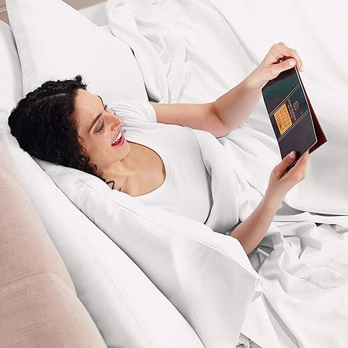 Miniatura 5 de Empyrean Bedding Juego de sábanas bajeras de bolsillo extra profundo, juego de sábanas de 6 piezas, sábanas de bolsillo profundo de 110 GSM, juego