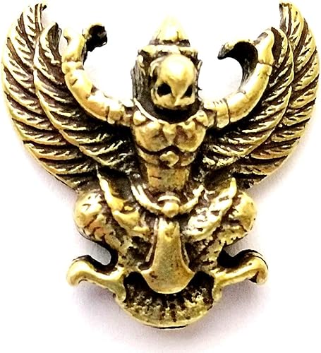 Figura coleccionable de amuleto de Buda tailandés, escultura Phar LP Monje Garuda "KRUT" pájaro estatuilla de latón Power Magic Charm Mercy Prevent