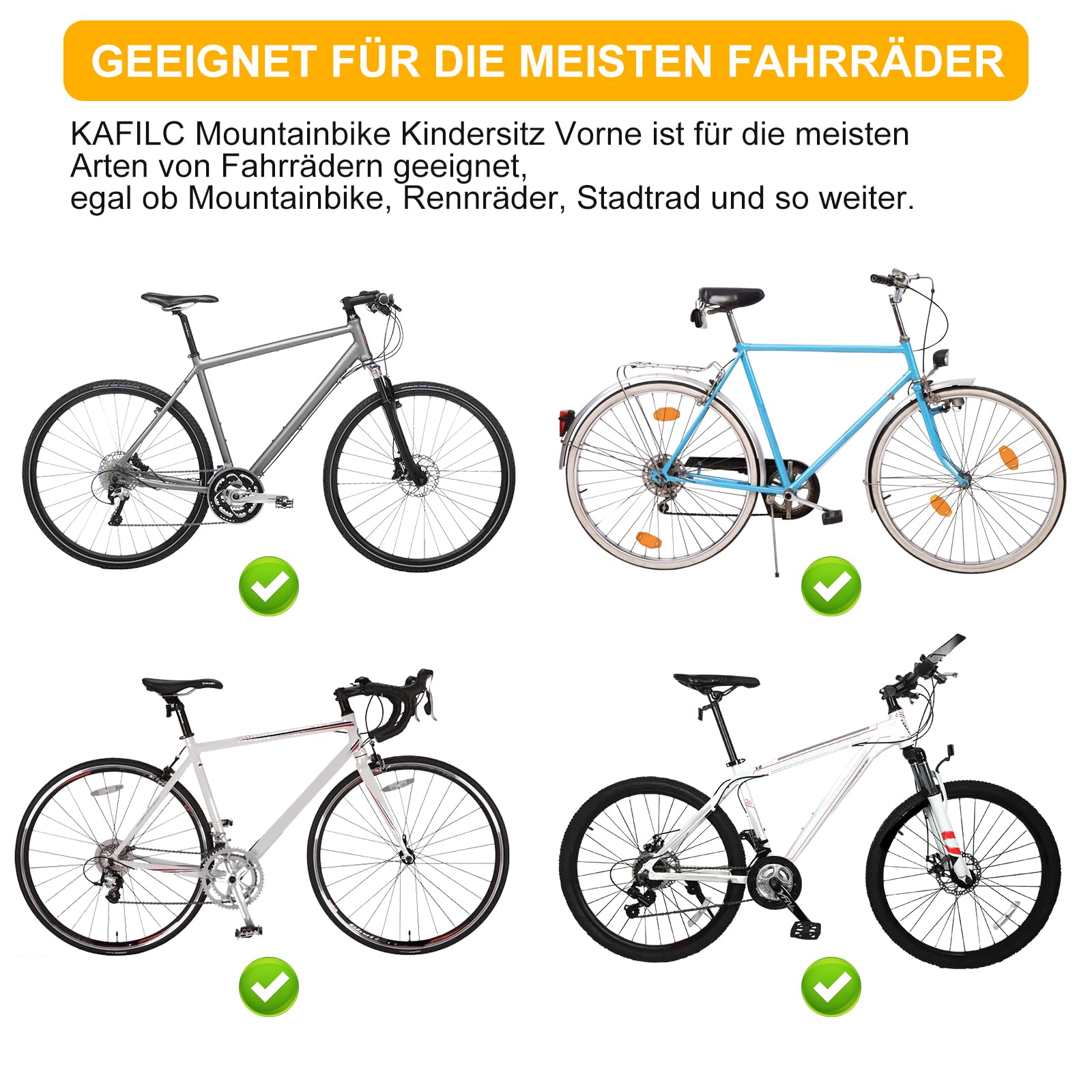 Siège enfant avant pour vélo de montagne - Siège de vélo avant - Siège de vélo pour enfant - Siège avant pour enfant