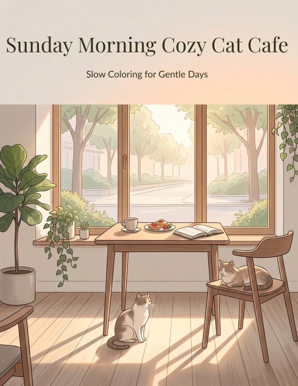 Sunday Morning Cozy Cat Cafe: Slow Coloring for Gentle Days (Cozy Cat Cafe Series)