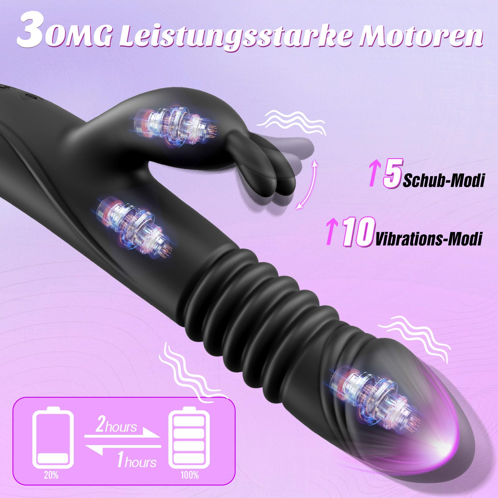 Vibratore Giocattoli del Sesso Dildo con Funzione di Spinta - Vibratori del Coniglio del Punto G con App Giocattoli del Sesso per Donne Coppie Set di Vibratori per Donne Tranquillo