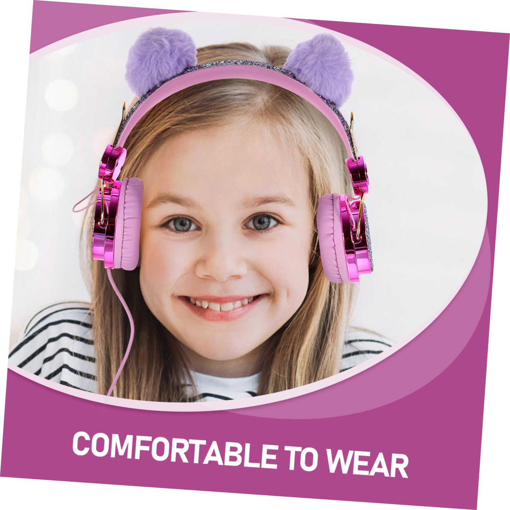 jojofuny 2piezas Auriculares De Peluche Protección Diseño Adorable y Sonido Estéreo Compatible Tablet y Smartphone Volumen Color Aleatorio