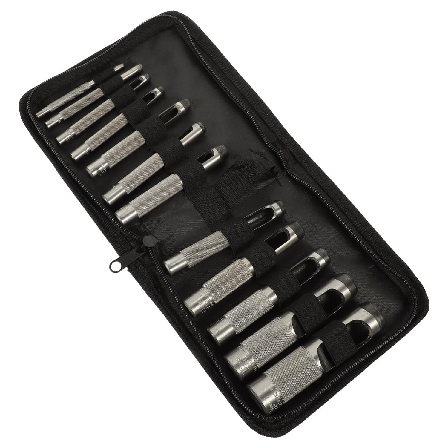 INOOMP 12pcs Leather Hole Punch Set with Hollow Punchers for Belts, 3-19mm Diameter, DIY Leather Craft Tools for Stamping and Eyelet Making in Industrial and Scientific Use