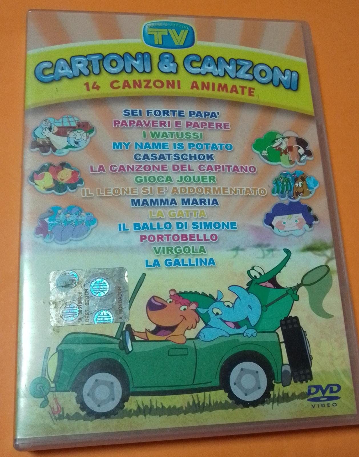 MazzoccStore - DVD – CARTONI & CANZONI - 14 CANZONI ANIMATE (Colore Arancione) - 2009 TV SORRISI E CANZONI