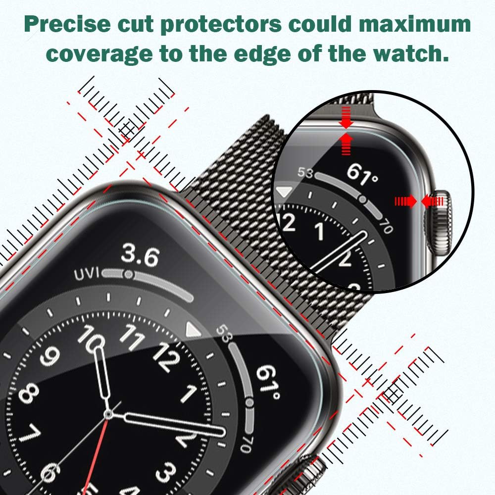 EGV 6 Pack Screen Protector Compatible with Apple Watch SE/Series 6 / Series 5 / Series 4 40mm, Flexible TPU Film, Bubble Free,Easy Installation, HD Clear