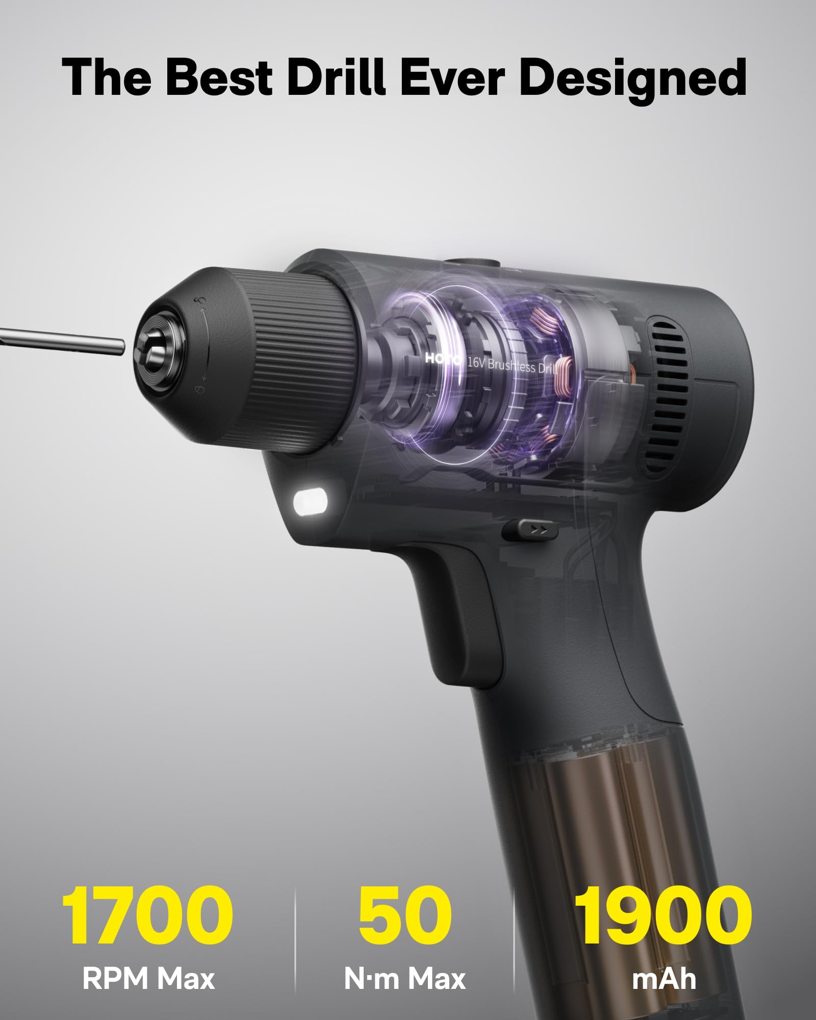 HOTO 16V Brushless Drill Kit - 25 Tools! -6