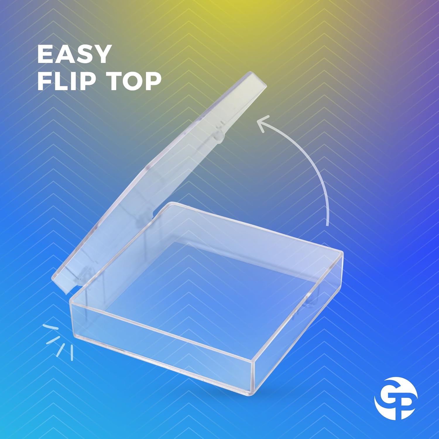 20-Pack Clear Hard Plastic Hinged Lid Storage Containers 2.56"L x 2.56"W x 0.75"H each, Made in USA, Small Acrylic Boxes for Display and Collectibles, by Gary Plastic Packaging