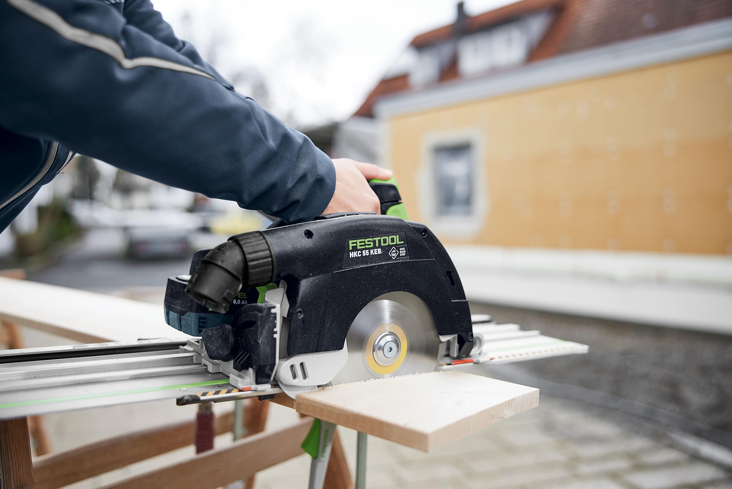 Festool Akumulatorowa ręczna piła tarczowa HKC 55 KEB-Basic-FSK 420 – wydajna piła tarczowa 18 V, mobilne piłowanie, precyzyjne cięcie, KickbackStop
