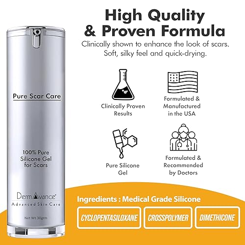 Miniatura 6 de Pure Cicatriz Care "Gel de silicona de grado médico" para marcas quirúrgicas y faciales - Crema de silicona para un manejo eficaz de cicatrices -