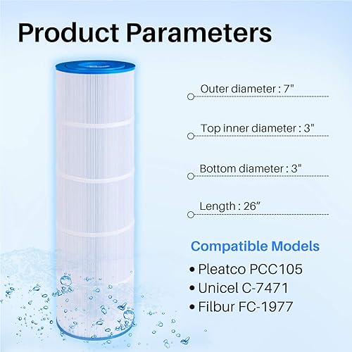 Miniatura 3 de TOREAD El filtro de piscina CCP420 reemplaza Pentair Clean and Clear Plus 420, PCC105-PAK4, Ultral-A6, Unicel C-7471, R173576, Filbur FC-1977,