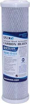 PureT HQCBC-10-0.5, 10x 2.5" Coconut Carbon Block Filter - NSF Certified - Cononut Shell Activated Carbon removes Chlorine, Dirt and More .5 u Micron Rated