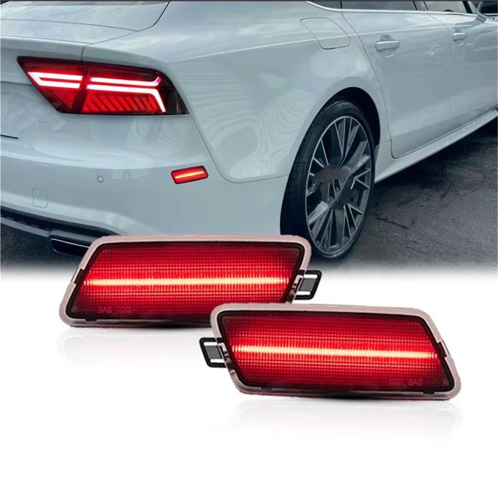 Indicatore di Direzione Per A7 Per S7 Per RS7 2012-2018 Ambra Rosso Full LED T10 Indicatore Laterale Direzione DRL Sidemarker Lampade Indicatore Laterale(4pc Amber Red)