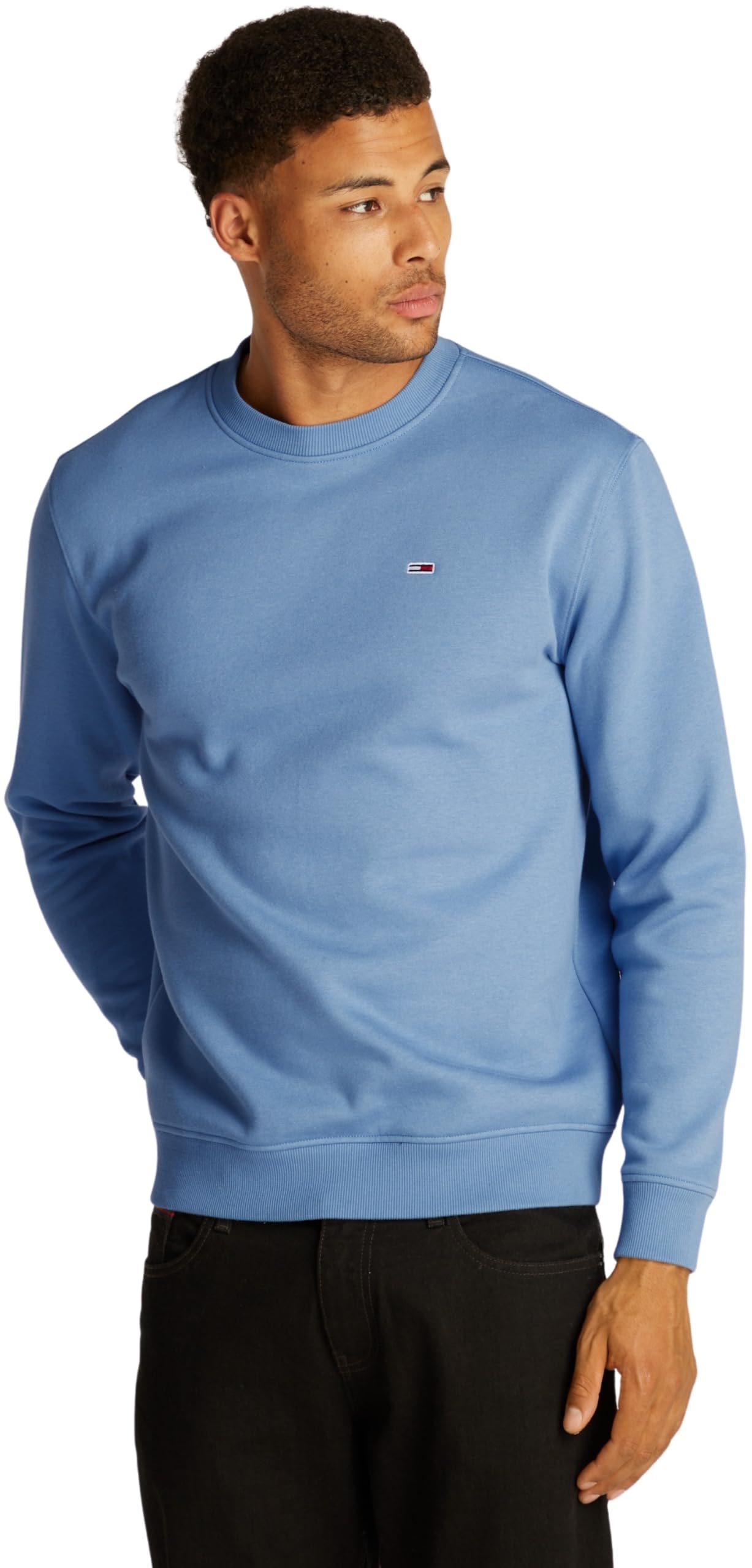 Tommy Jeans Herren TJM REG S Flag Fleece Crew DM0DM20741 Pullover Sweatshirt, Blau (Colorado Blue), 3XL, Blau (Colorado Blue), 3XL Plus