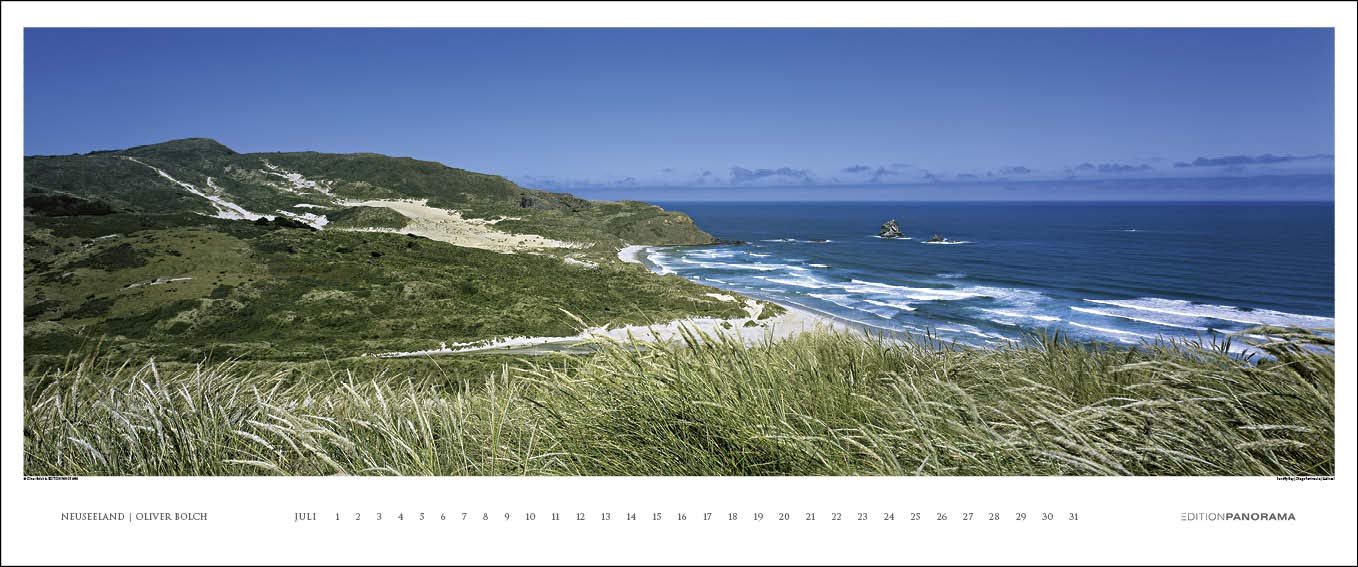 Neuseeland: Immerwährender Panorama-Kalender in 1,15 Meter Breite.: Immerwährender Kalender