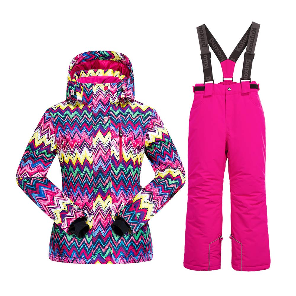 HOTIAN Boys 2 Piece Ski Jacket Snow Jacket Pants Suits Windproof Waterproof Winter Coats