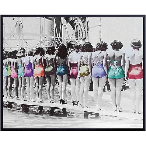Vintage Beach Photo Wall Art - 8x10 Beauty Contest Picture, Home Decor Photograph - Unframed room Decoration Poster Print