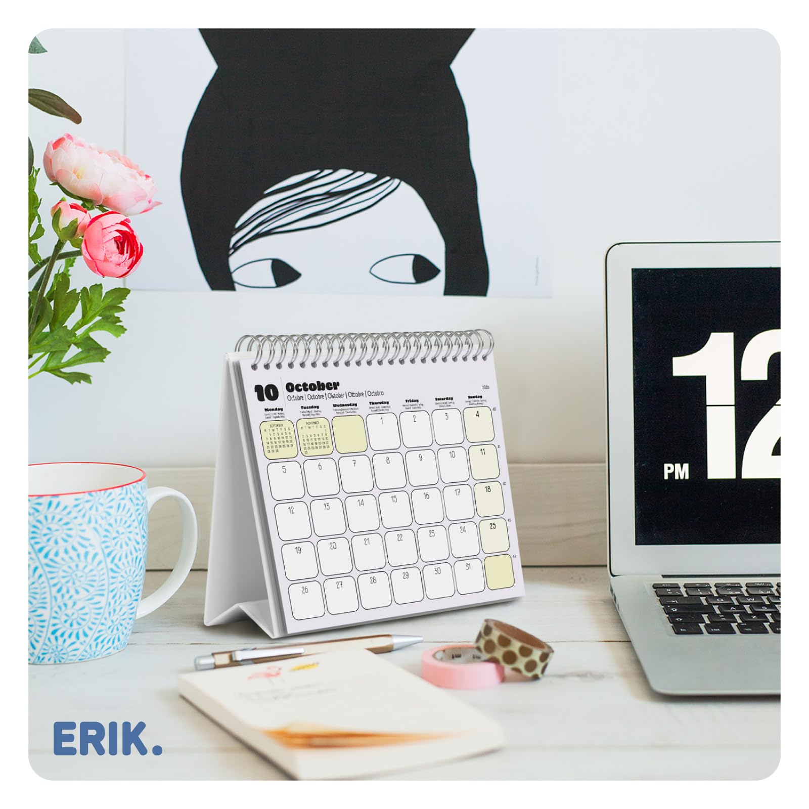 Grupo Erik Desk Calendar 2026 - Snoopy Calendar 2026 Month To View | Monthly Desk Planner, Desktop Gifts Under 10 Pounds | Peanuts Snoopy Gifts For Cat Lovers